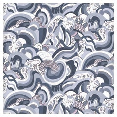 Ikuchi, Japanese Sea Printed Wallpaper, Water Color Way
