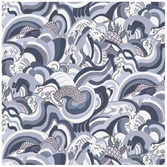 Ikuchi, Japanese Sea Printed Wallpaper, Water Color Way