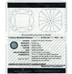 Ikuma Cushion Diamond Engagement Ring Halo 0.968TCW 14k White Gold AGS Certified