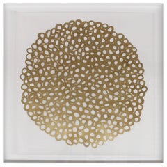 Ikura Gold Leafed Handmade Artwork on Cotton Rag Paper, Wall Hung Art