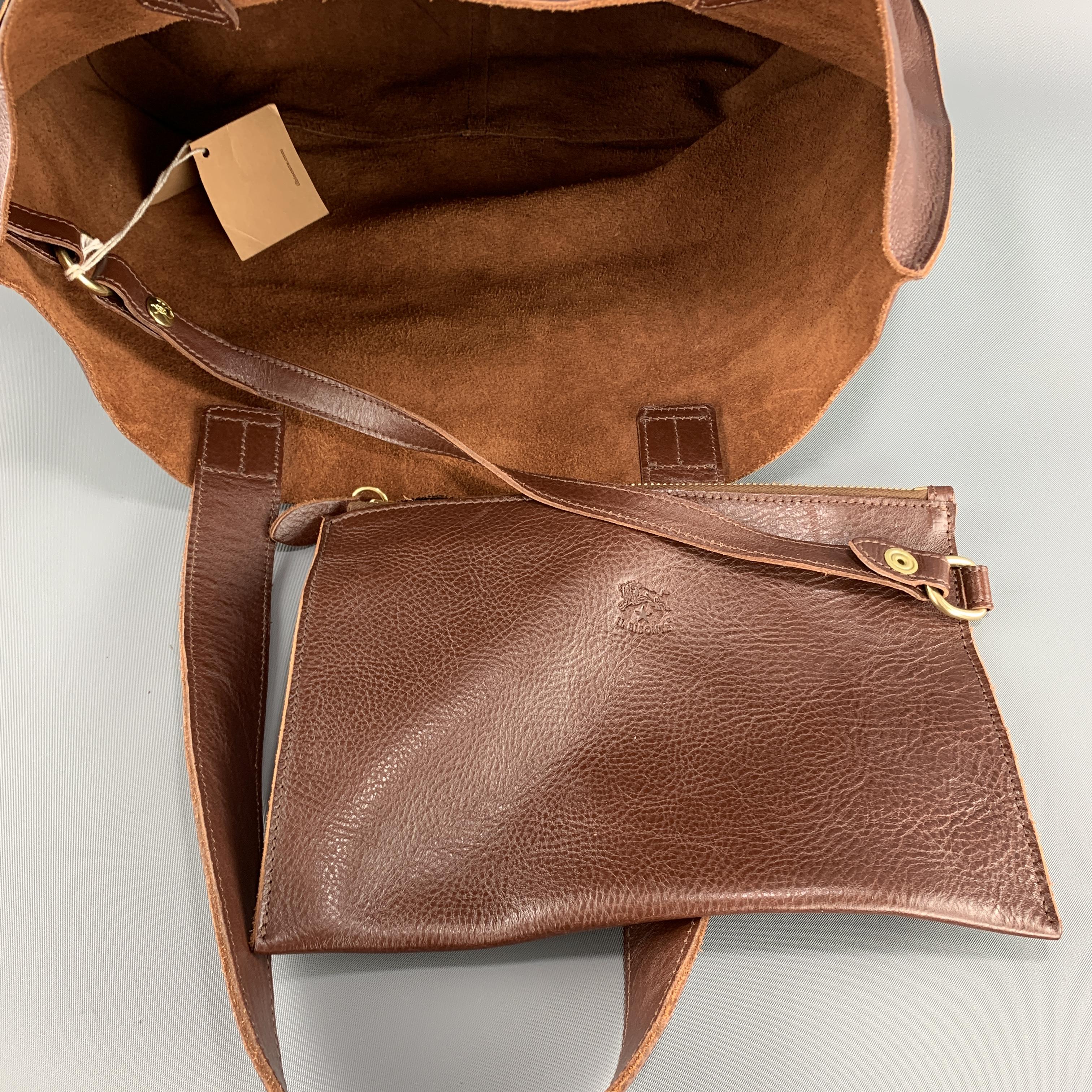 Women's or Men's IL BISONTE Brown Leather TALAMONE Tote Handbag