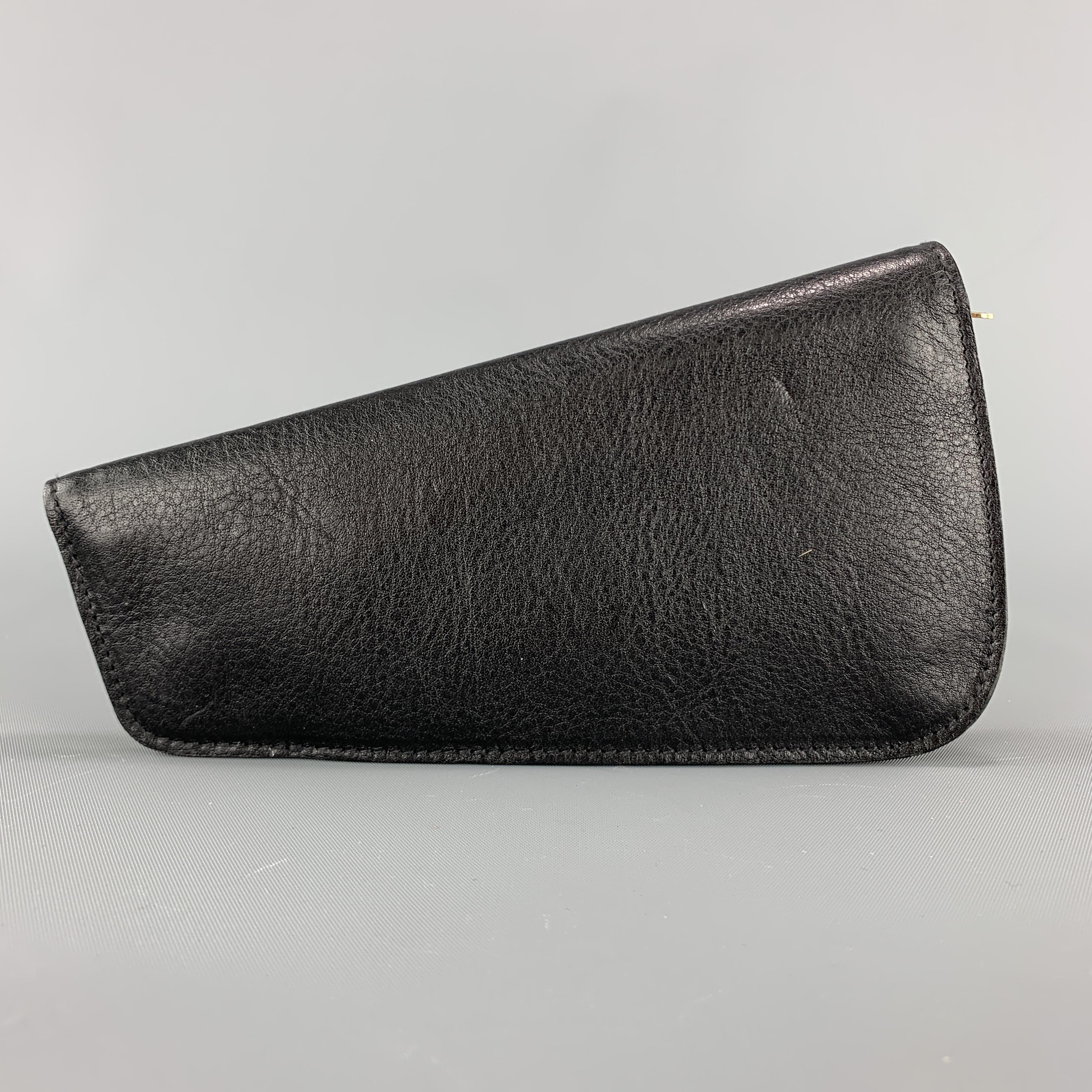 IL BISONTE Leather Black Leather Horizon Snap Pipe Case Wallet In New Condition In San Francisco, CA
