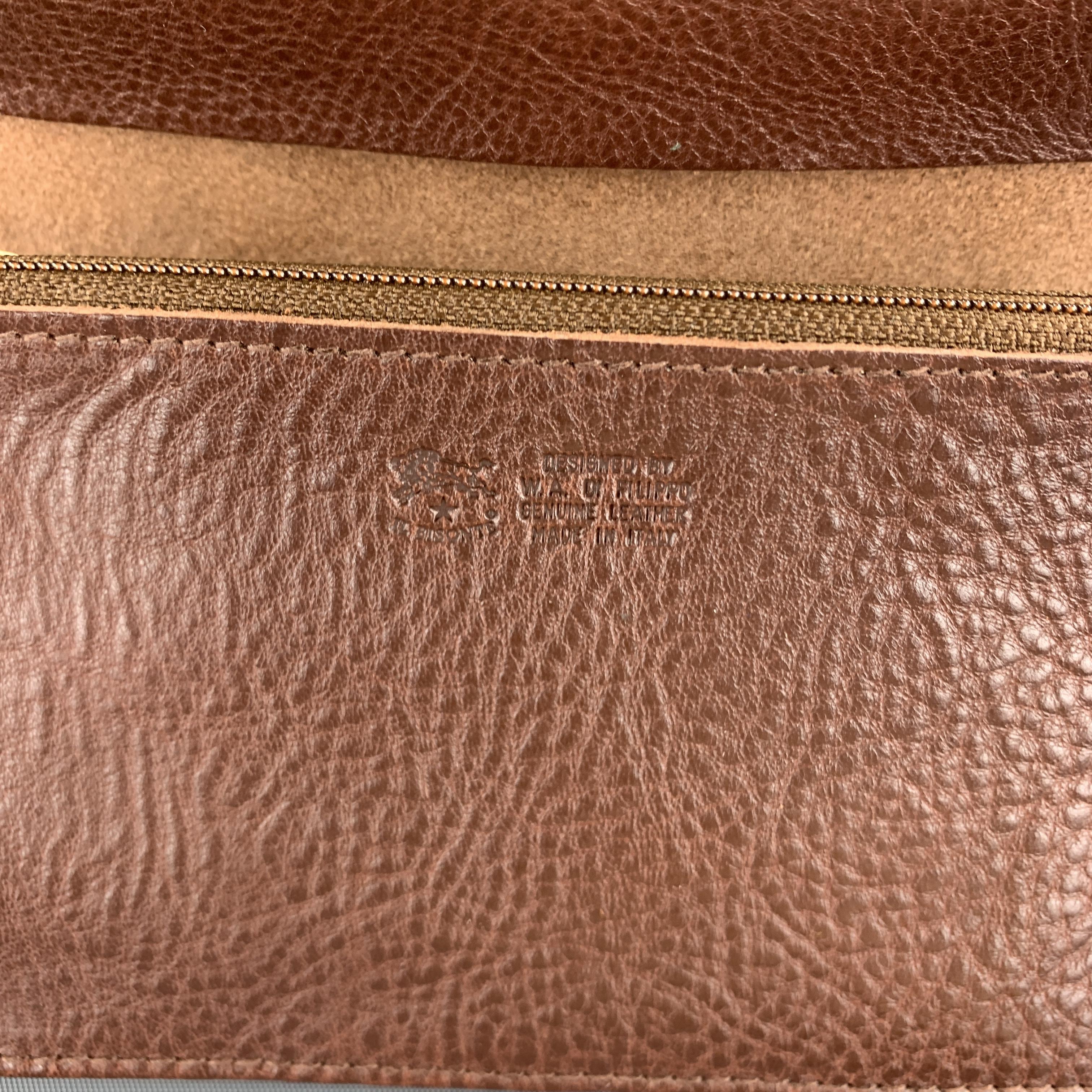Women's or Men's IL BISONTE Marrone Brown Leather Horizon Tobacco Case Wallet