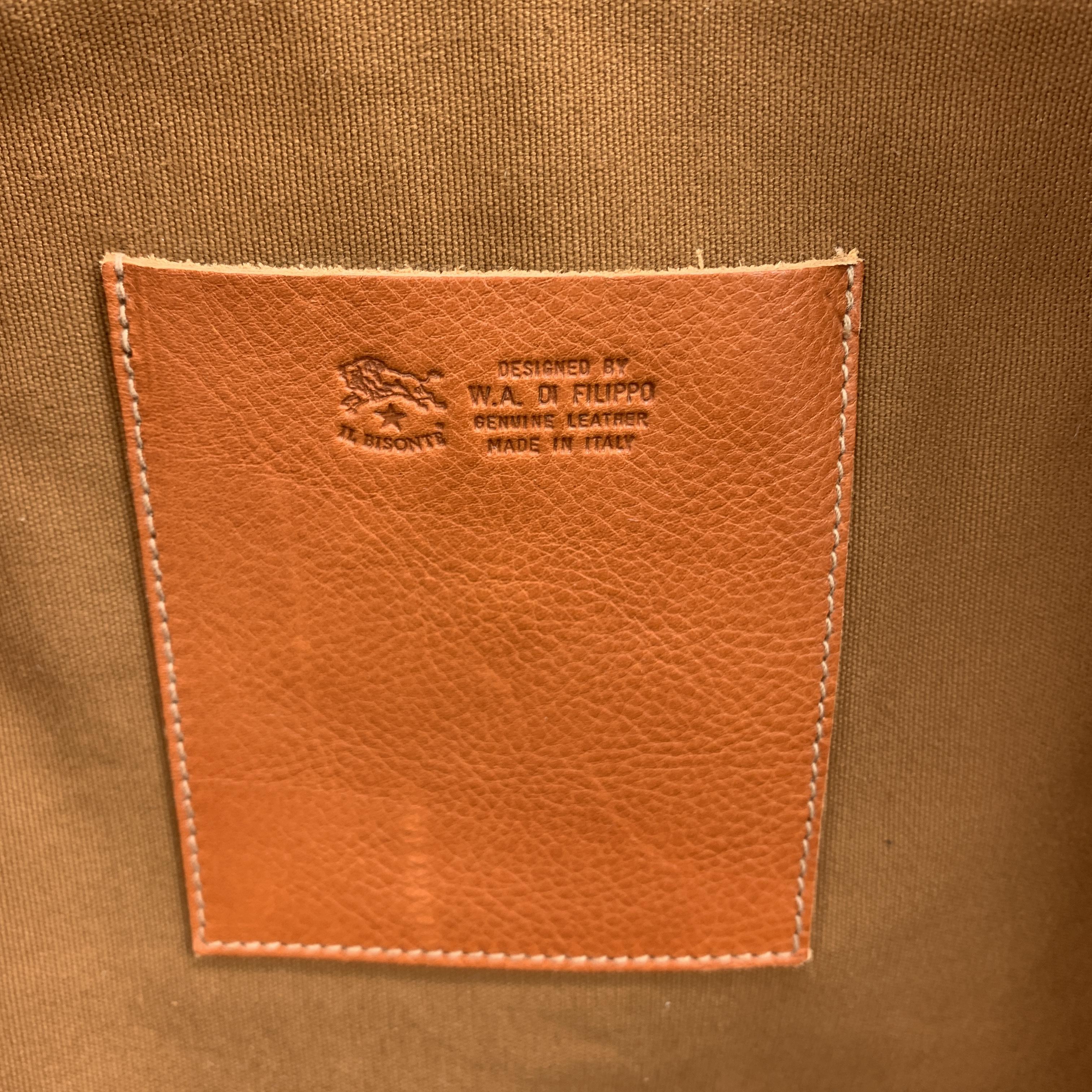 IL BISONTE Orange Leather Top Handles Bowler Handbag 1