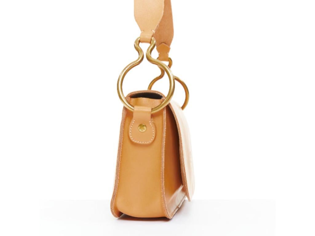 De las mujeres IL BISONTE Salina tan natural leather gold rings crossbody satchel bag en venta