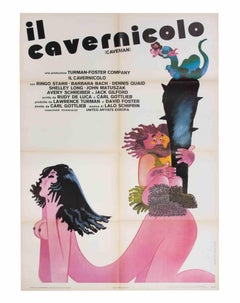 Il Cavernicolo Movie Poster, Signed Cartoon-Style, Italy, 1981