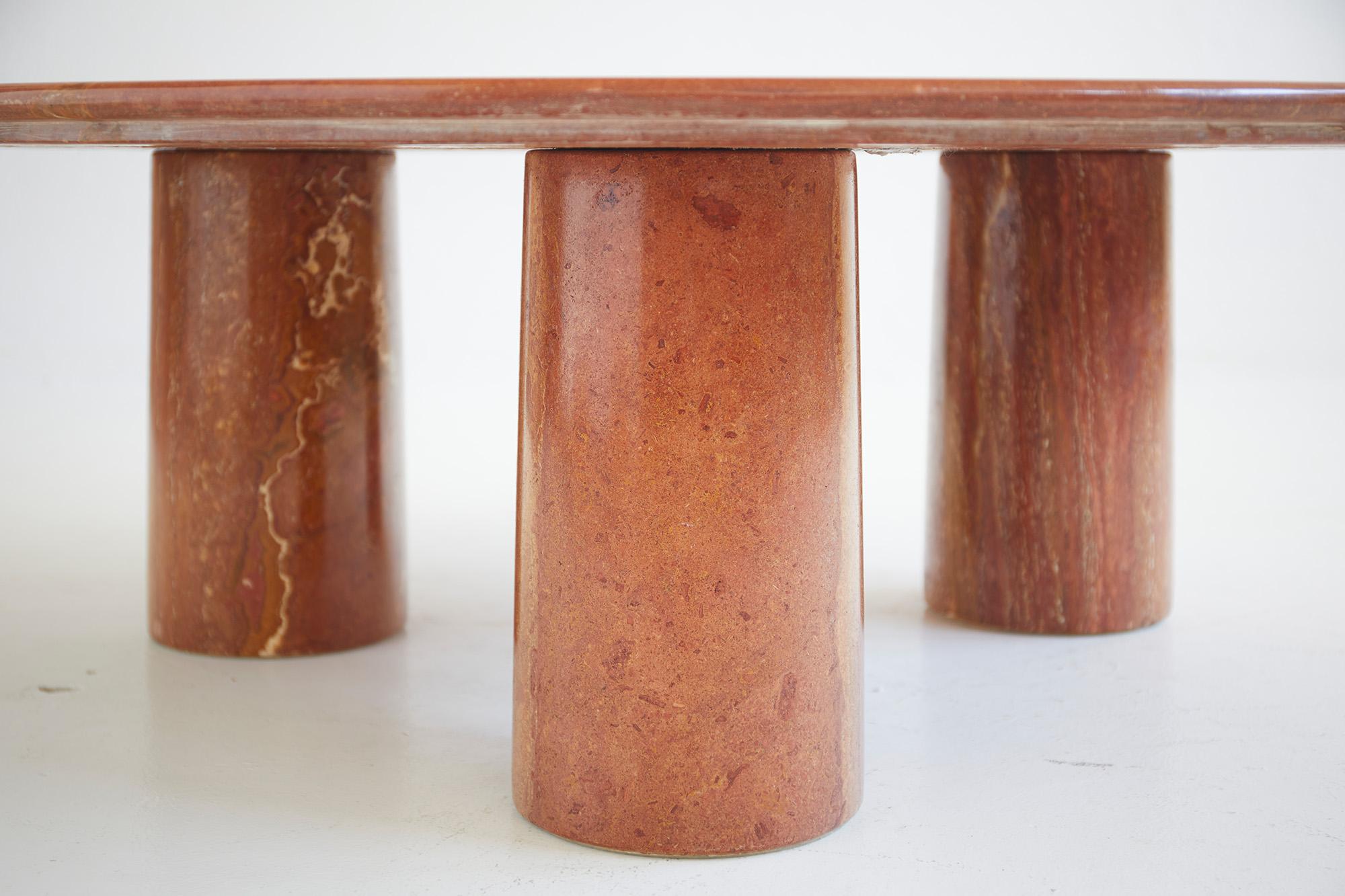 Couchtisch „Il Colonnato“ aus rotem Travertin von Mario Bellini, Cassina, Italien 1970 im Zustand „Gut“ im Angebot in Renens, CH