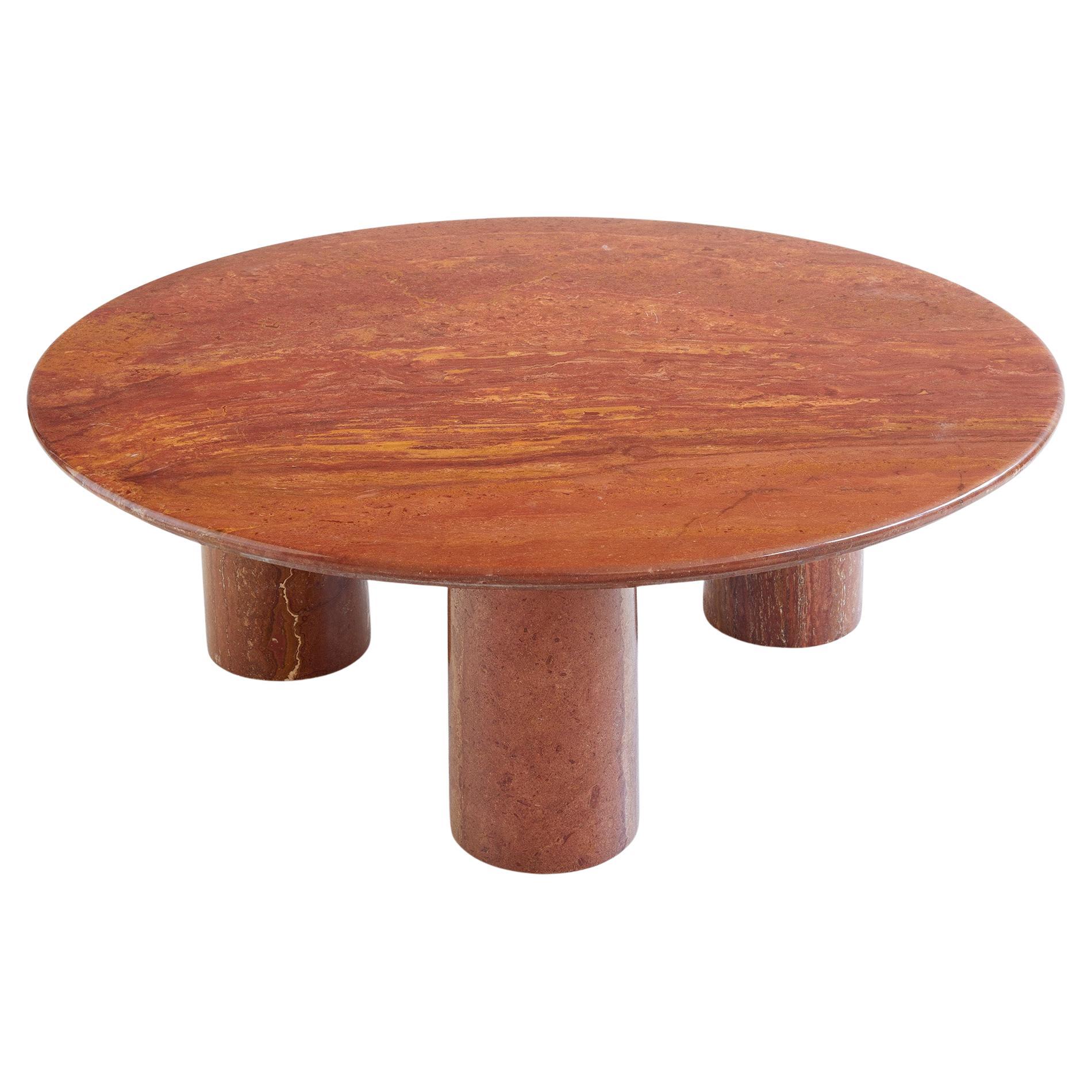 Tavolino "Il Colonnato" in travertino rosso di Mario Bellini, Cassina Italia 1970