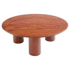 Tavolino "Il Colonnato" in travertino rosso di Mario Bellini, Cassina Italia 1970