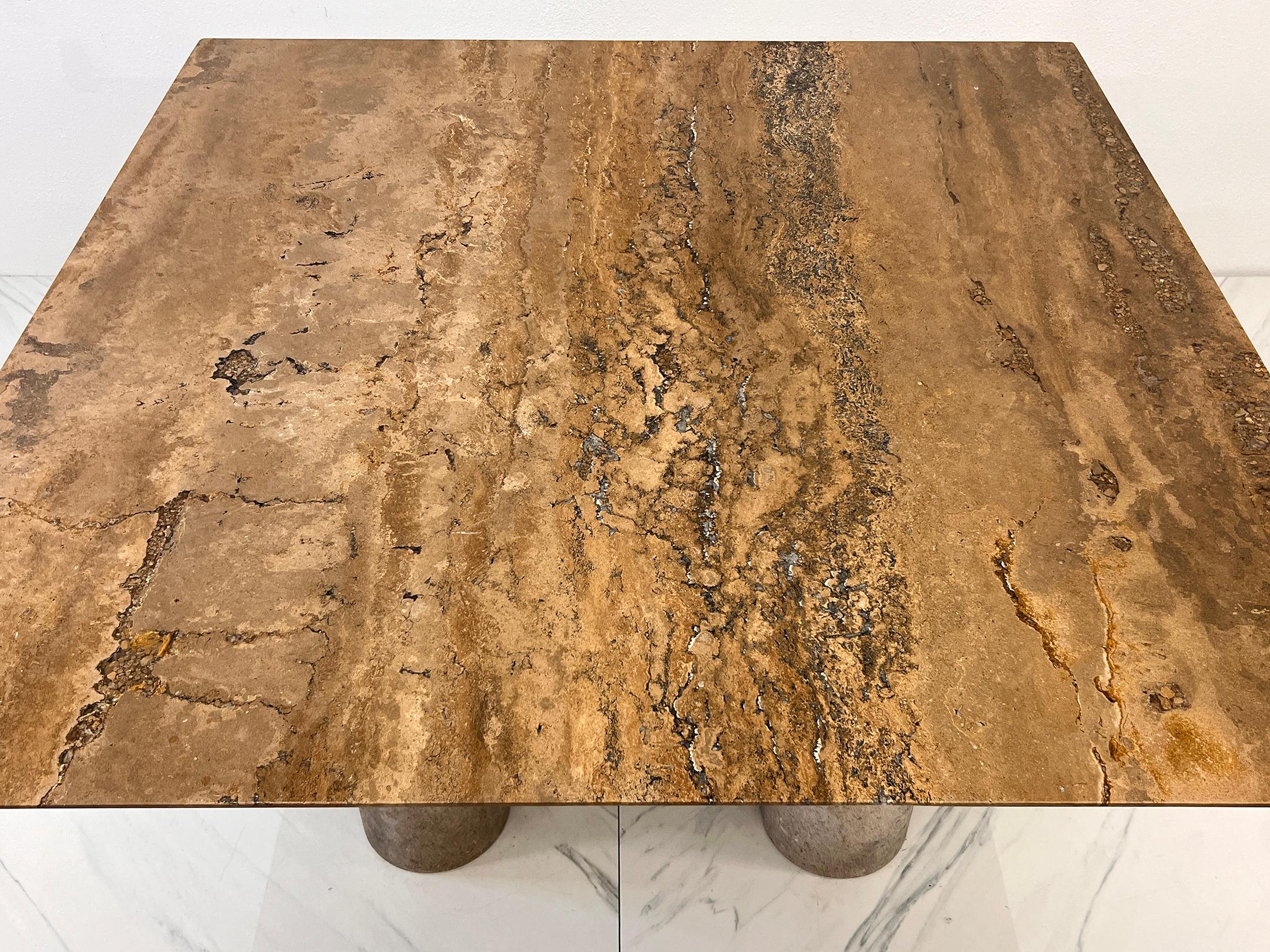 Il Colonnato Dining Table by Mario Bellini, Travertine and Honed Marble, 1970's 5