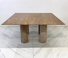 Il Colonnato Dining Table by Mario Bellini, Travertine and Honed Marble, 1970's