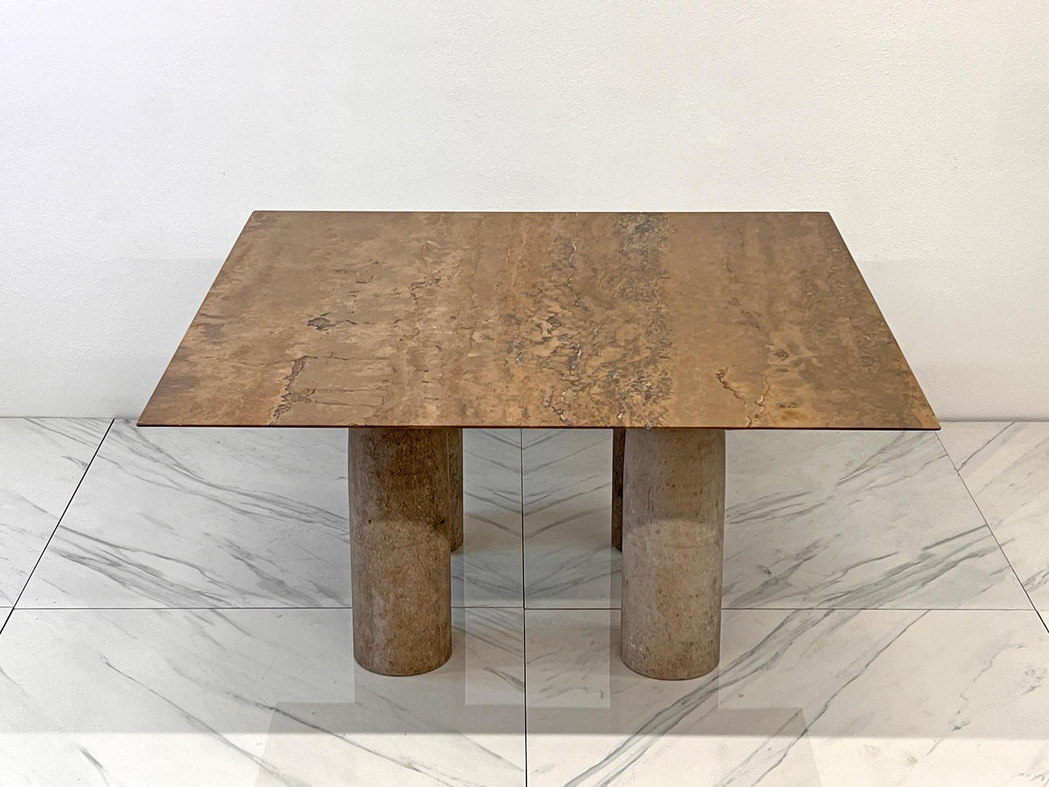 Il Colonnato Dining Table by Mario Bellini, Travertine and Honed Marble, 1970's 2