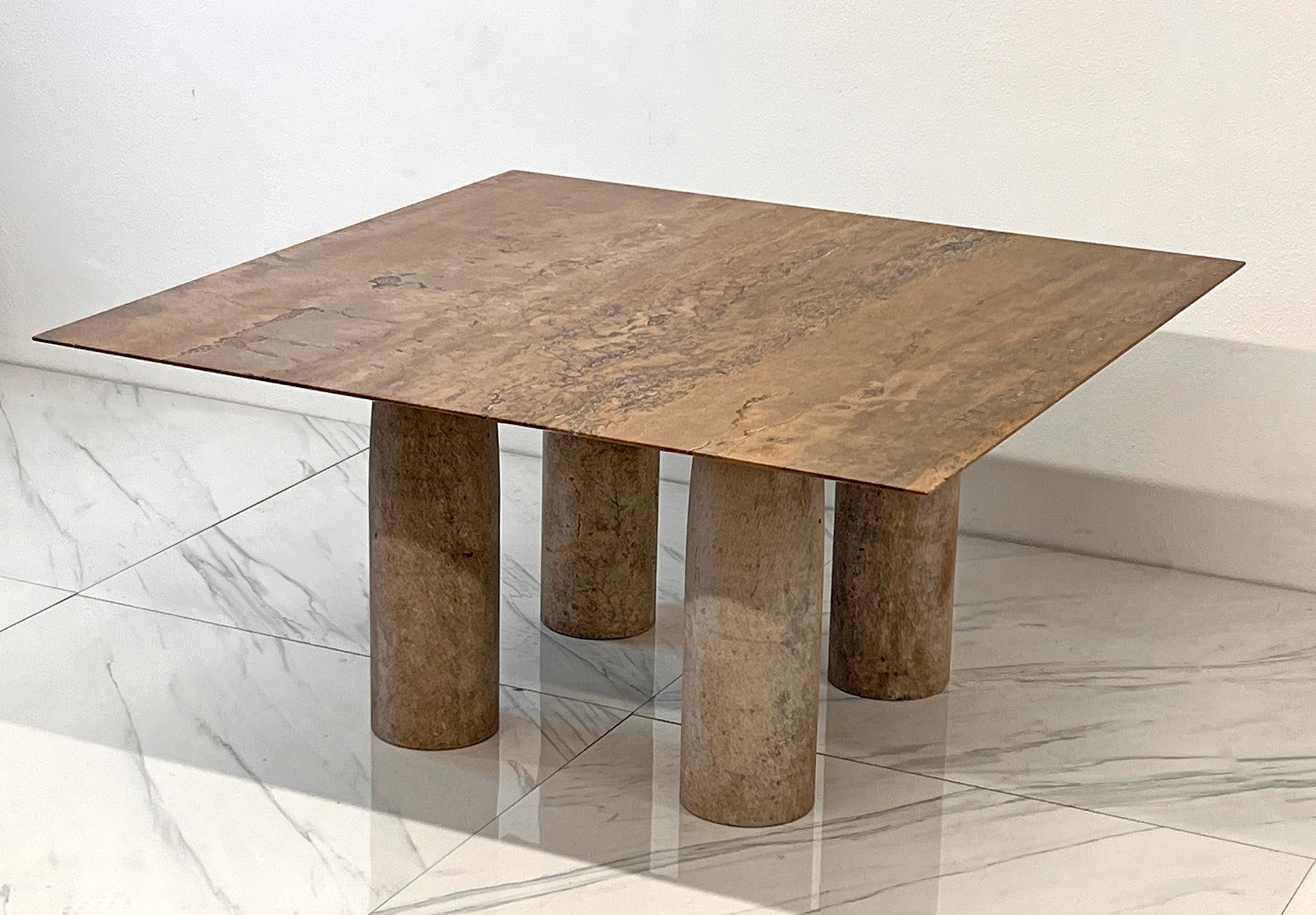 Il Colonnato Dining Table by Mario Bellini, Travertine and Honed Marble, 1970's 3