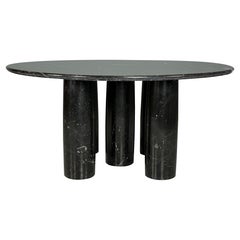 Il Colonnato Round Table by Mario Bellini, Black Marble, 1970s Cassina Il Colonnato Round Table by Mario Bellini, Black Marble, 1970s Cassina