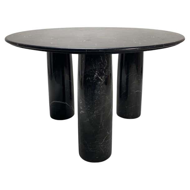 Il Colonnato Round Table by Mario Bellini, Black Marble, 1970s Cassina ...