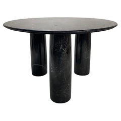 Il Colonnato Round Table by Mario Bellini, Black Marble, 1970s Cassina