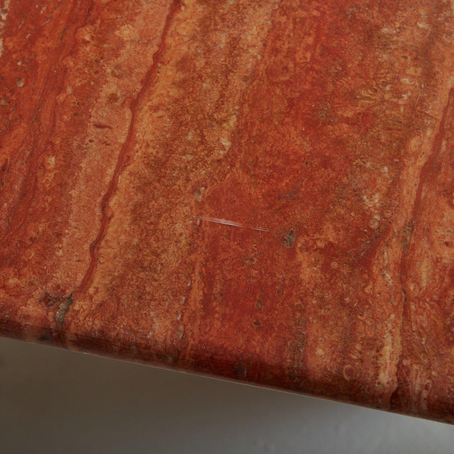 Il Colonnato Table in Red Persian Travertine by Mario Bellini for Cassina, Italy For Sale 5