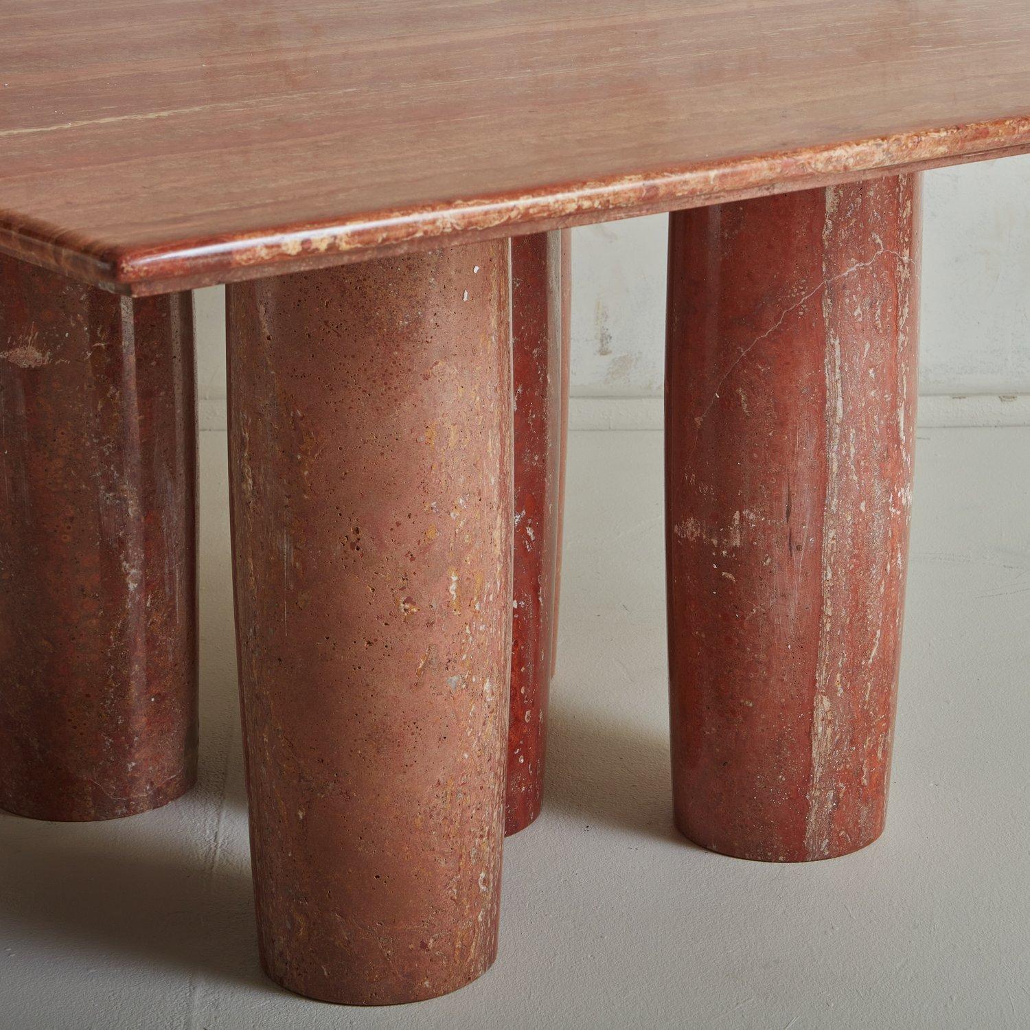 Il Colonnato Table in Red Persian Travertine by Mario Bellini for Cassina, Italy For Sale 8