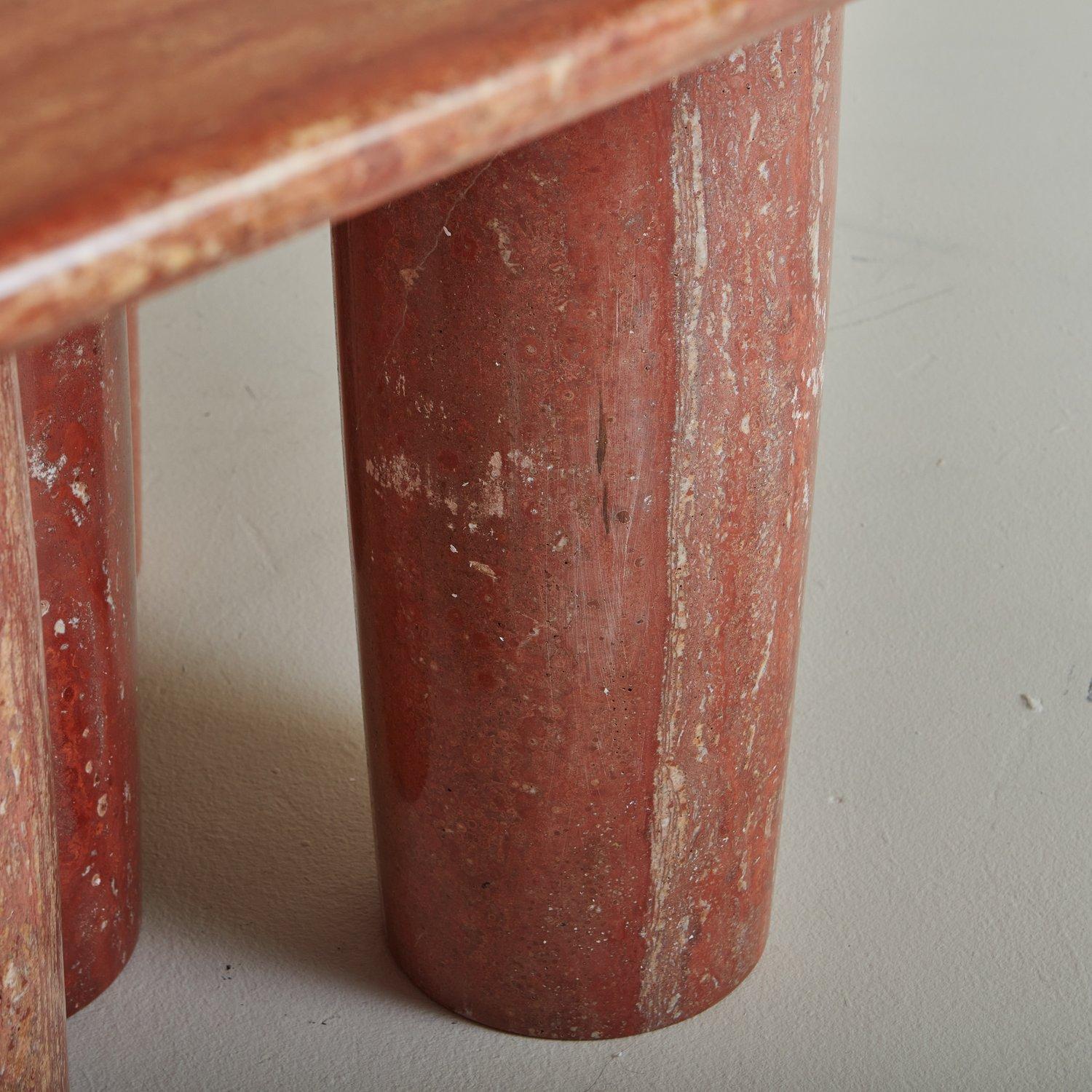 Il Colonnato Table in Red Persian Travertine by Mario Bellini for Cassina, Italy For Sale 9