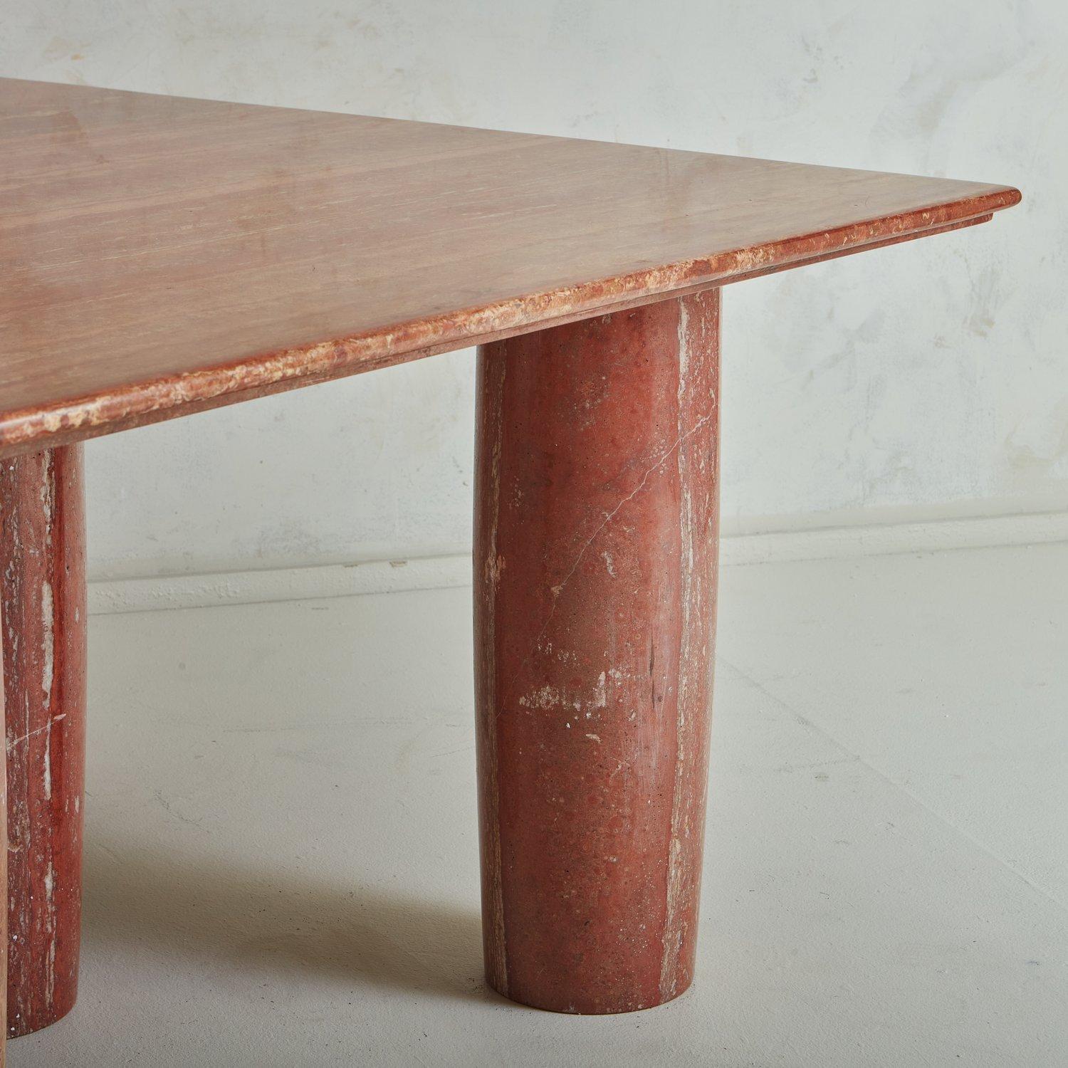 Il Colonnato Table in Red Persian Travertine by Mario Bellini for Cassina, Italy For Sale 10