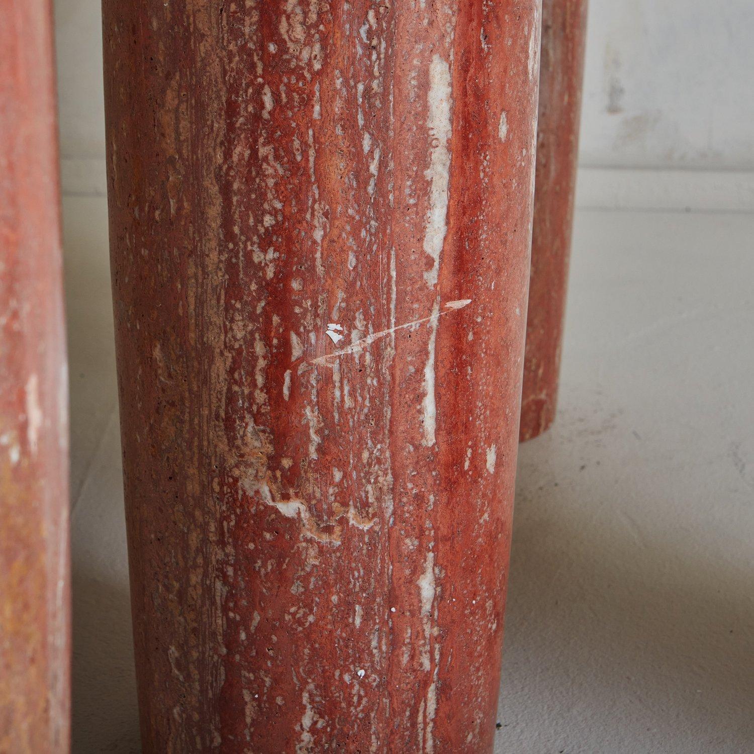 Tavolo Il Colonnato in travertino persiano rosso di Mario Bellini per Cassina, Italia in vendita 7