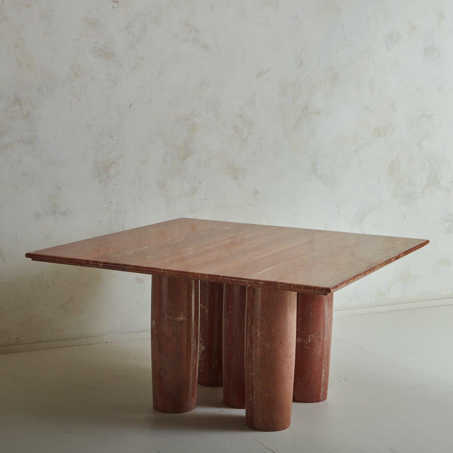 Late 20th Century Il Colonnato Table in Red Persian Travertine by Mario Bellini for Cassina, Italy For Sale