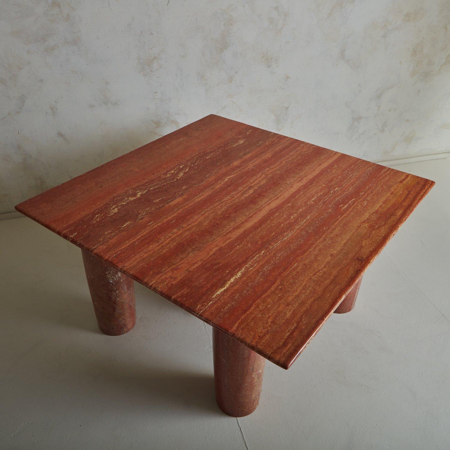 Il Colonnato Table in Red Persian Travertine by Mario Bellini for Cassina, Italy For Sale 1