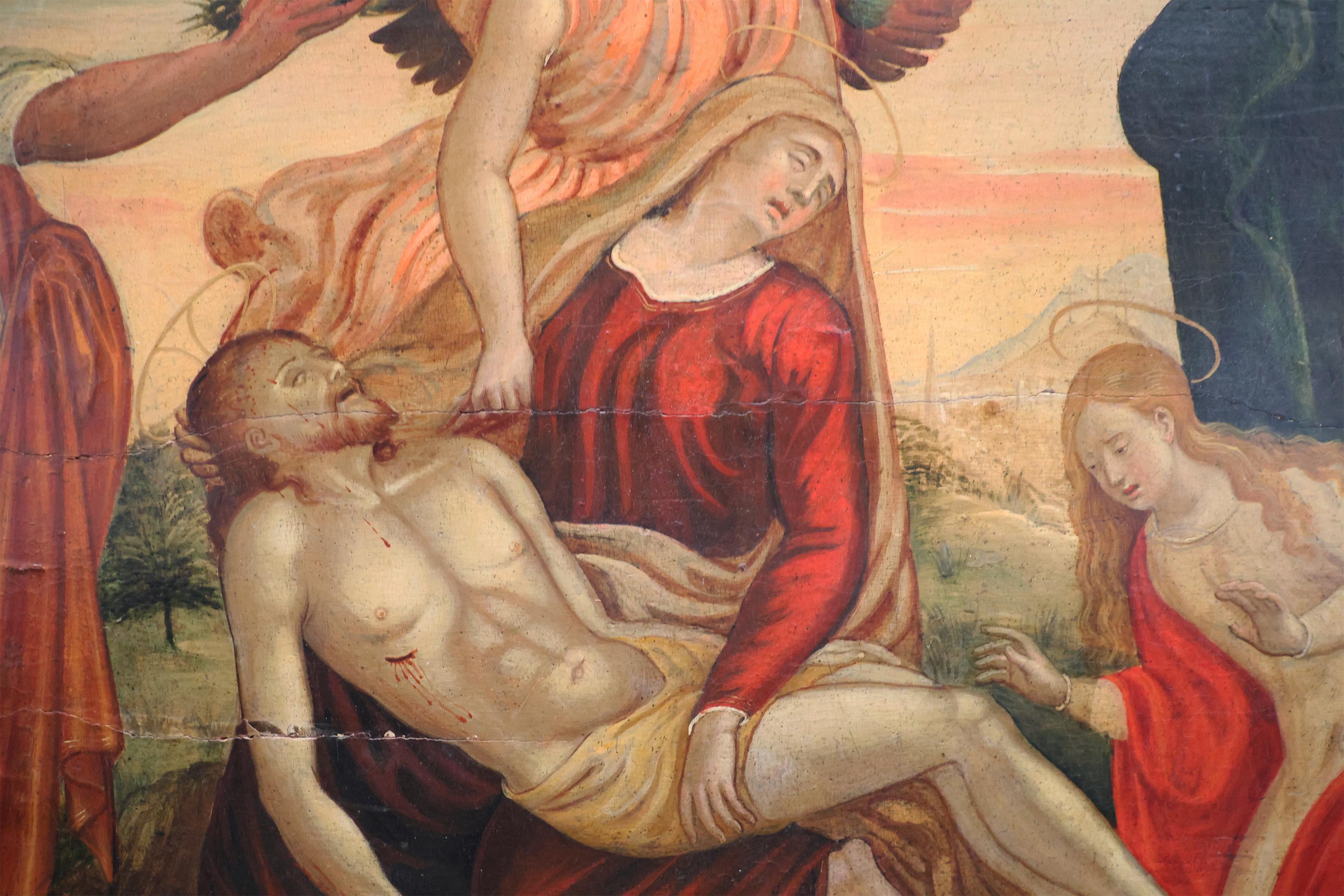 Descrizione
Il compianto di Cristo
Olio su tavola
cm 47,5x65,5

La tavola è da ricondurre a un artista cinquecentesco e attivo lungo la direttrice adriatica. La vecchia attribuzione, riferita alla primissima attività veneziana di Domínikos