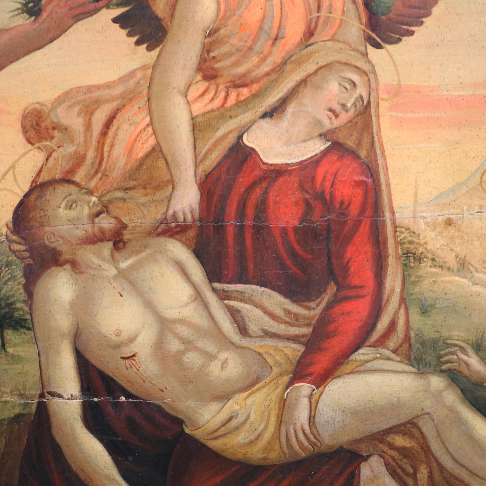 A olio Il compianto di Cristo, Italia, XVI secolo; olio su tavola in vendita