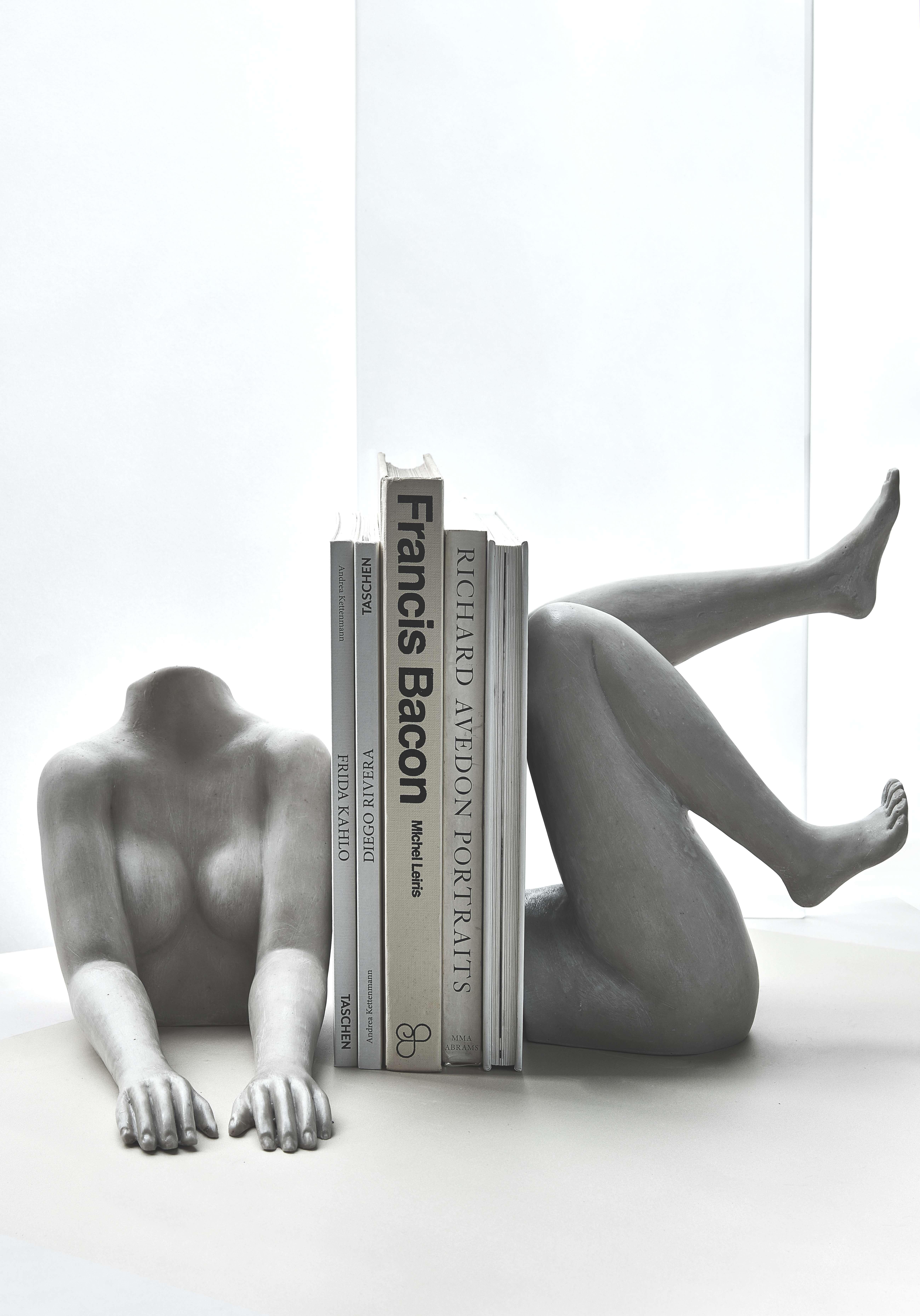 Colombian Il Corpo Sculptural Bookends Portraying Female Body Hand Crafted Resin Stone For Sale