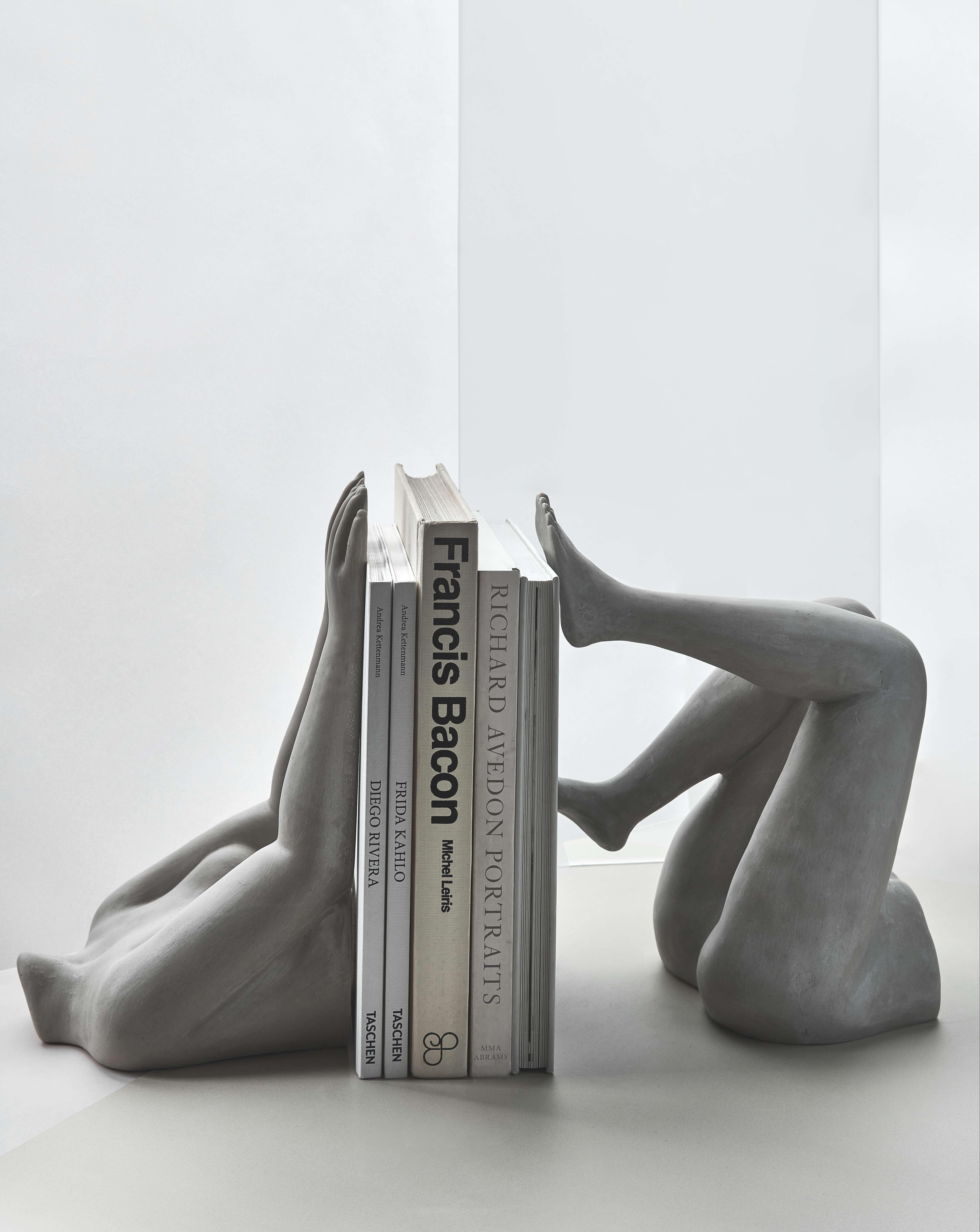 Hand-Crafted Il Corpo Sculptural Bookends Portraying Female Body Hand Crafted Resin Stone For Sale