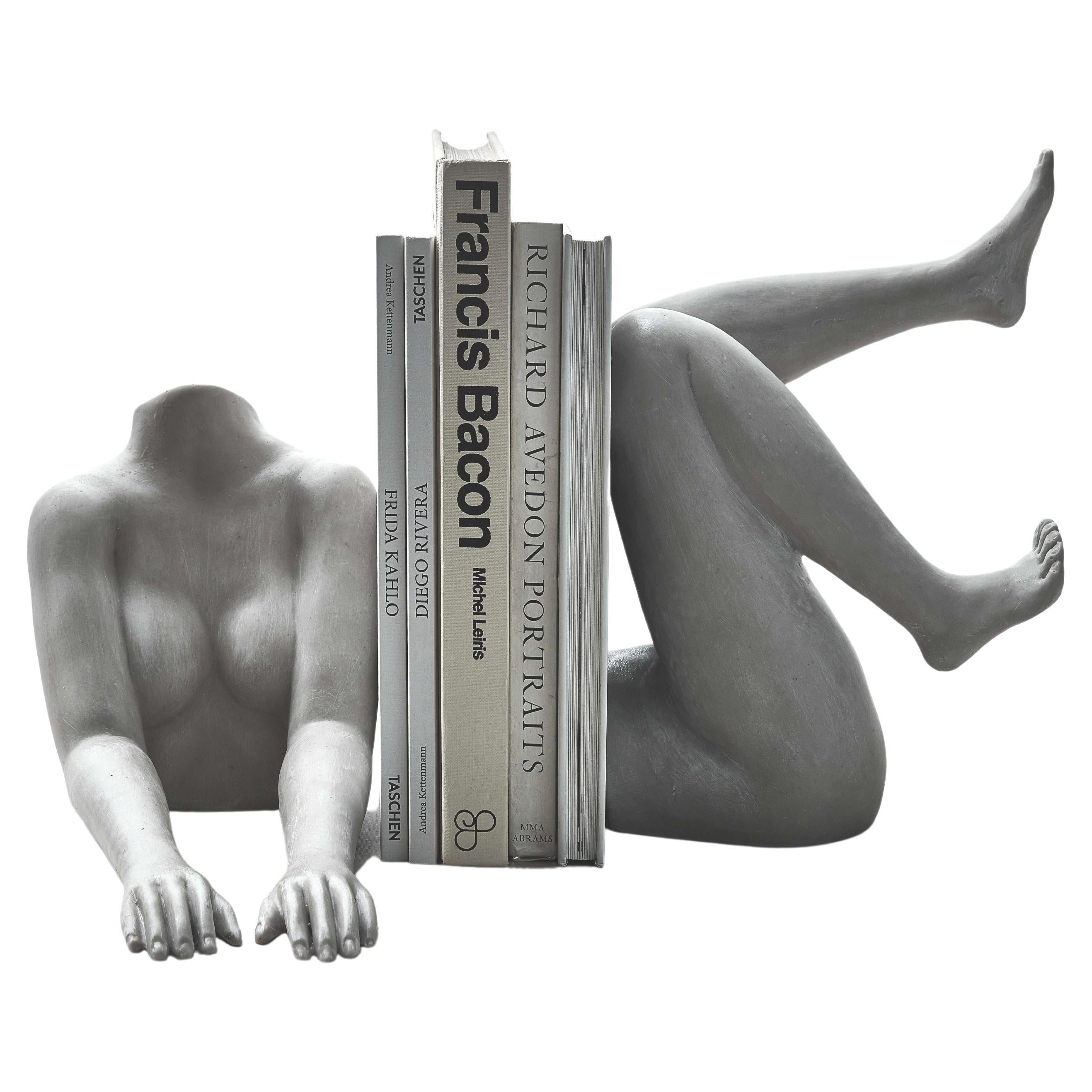 Il Corpo Sculptural Bookends Portraying Female Body Hand Crafted Resin Stone