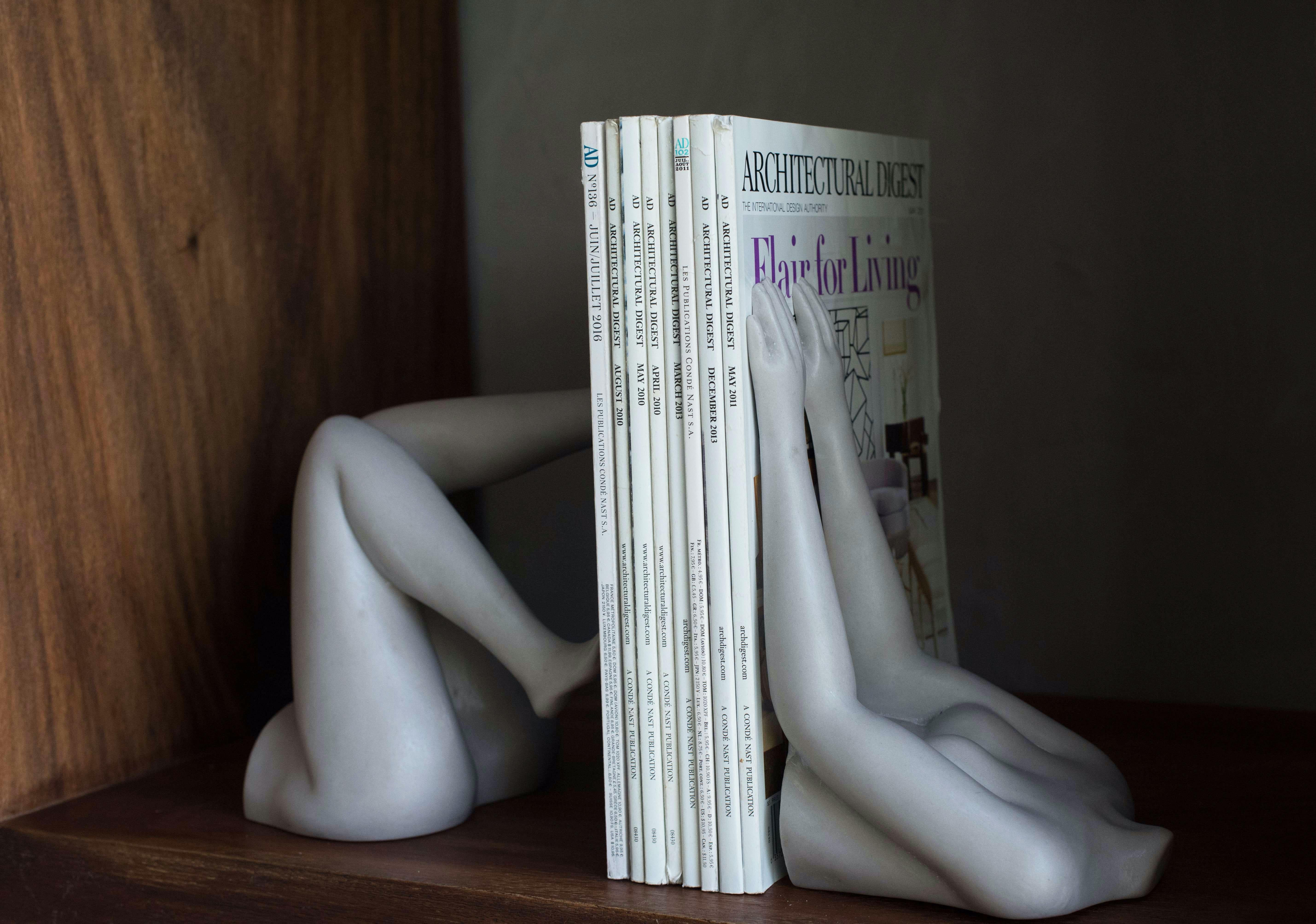 Colombian Il Corpo S Sculptural Bookends Portraying Female Body Hand Crafted Resin Stone For Sale