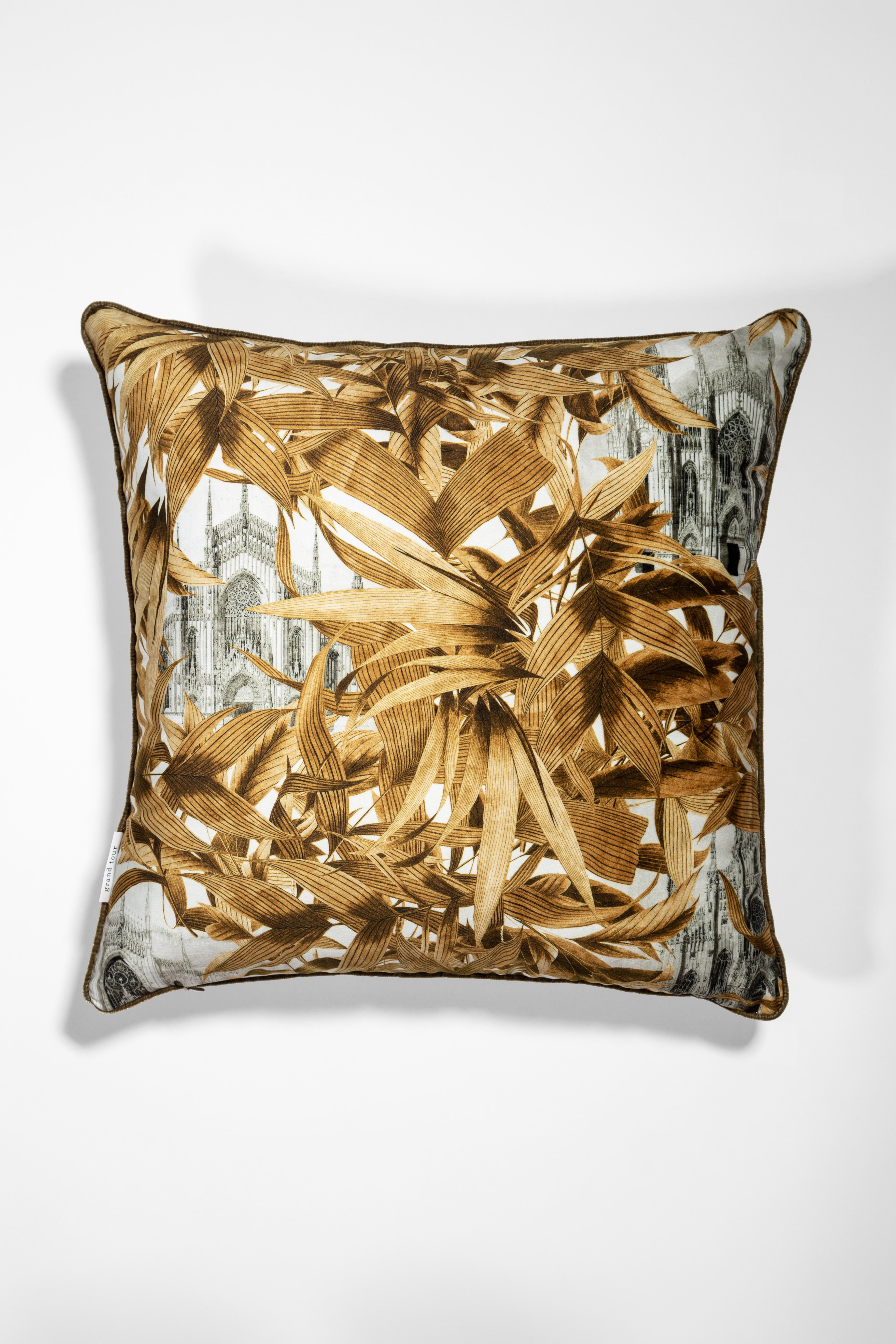 Il Duomo che non c'è, Contemporary Velvet Printed Pillows by Vito Nesta For Sale 1