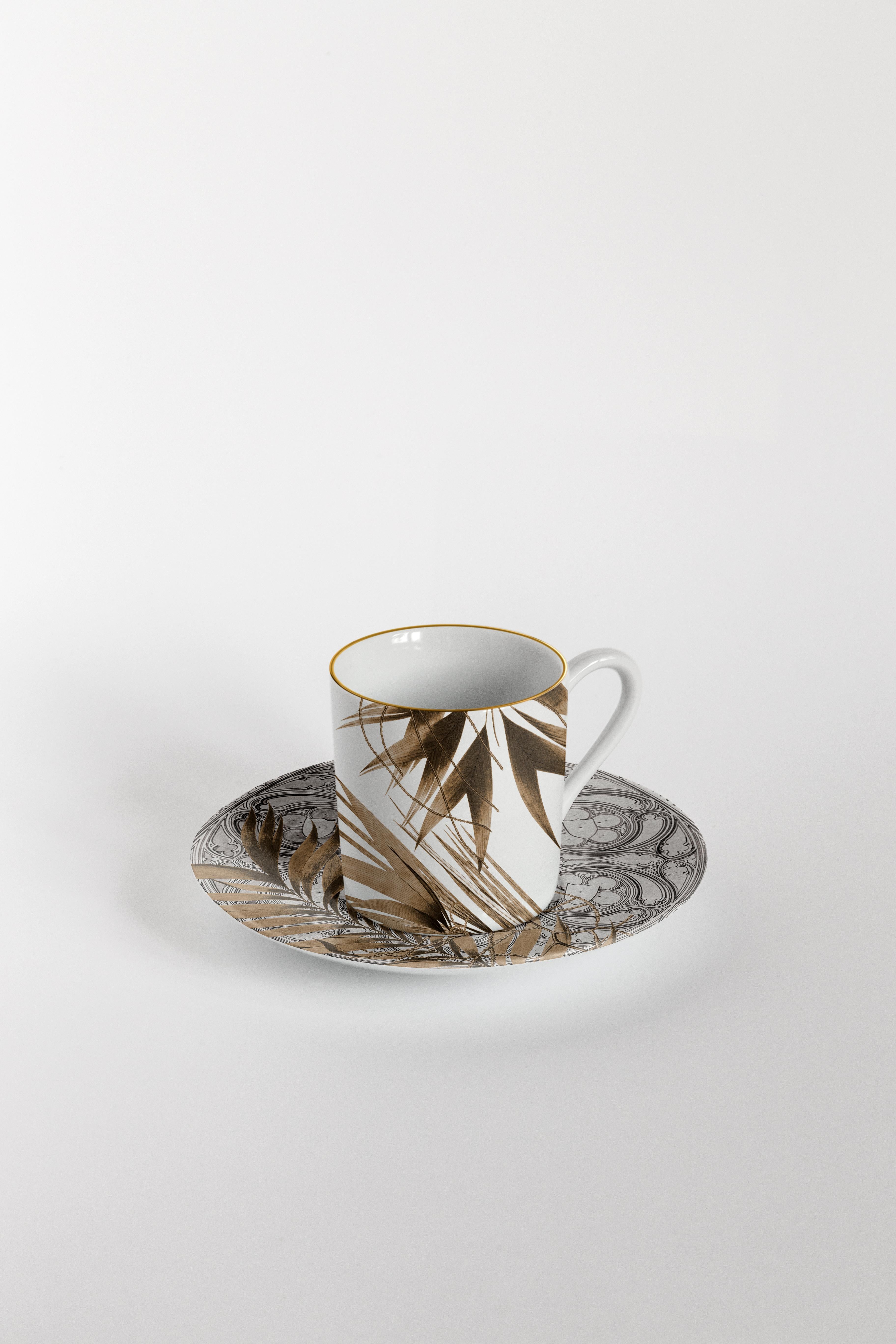 Il Duomo Che Non C'è, Six Contemporary Decorated Coffee Cups with Plates In New Condition For Sale In Milano, Lombardia