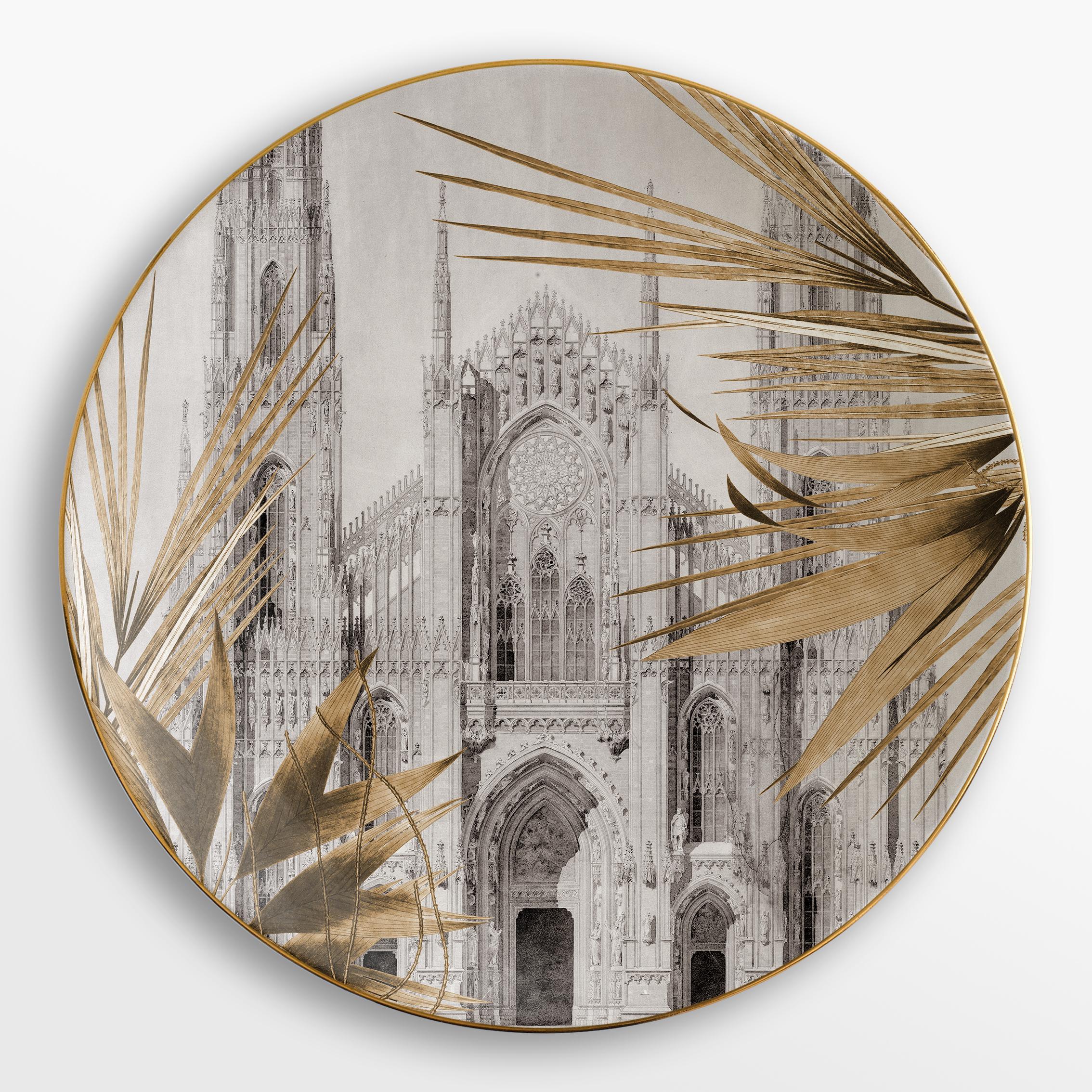 Il Duomo che non c'è , Six Contemporary Platters with Decorative Design For Sale 1