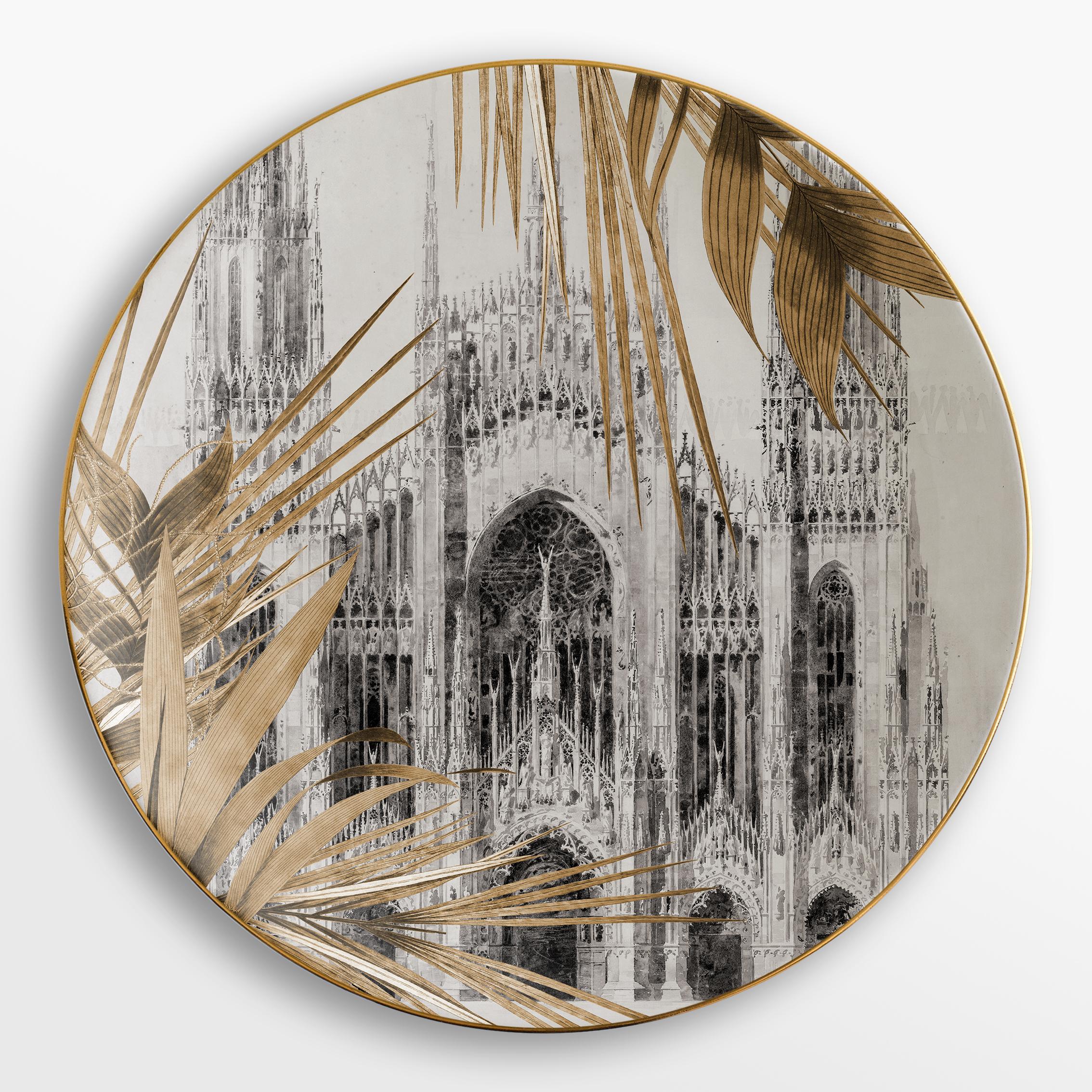 Il Duomo che non c'è , Six Contemporary Platters with Decorative Design For Sale 2
