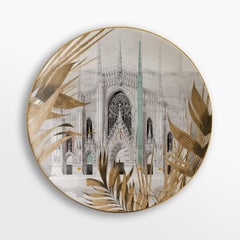 Il Duomo che non c'è, Six Contemporary Porcelain Plates with Decorative Design