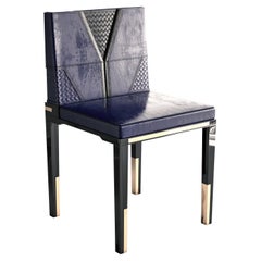 "Il Gabbiano" Chair with Bronze Details and Tailor Made Leather, Istanbul