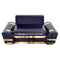 Sedia Club "il Gabbiano" con dettagli in acciaio inossidabile e bronzo, Istanbul