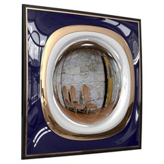 "Il Gabbiano" Convex Mirror with Stainless Steel and Bronze Details, Istanbul
