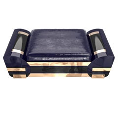 Otomana "il Gabbiano" con detalles de acero inoxidable y bronce, Estambul