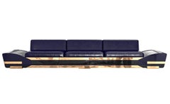 Canapé Il Gabbiano avec détails en acier inoxydable et bronze, Istanbul