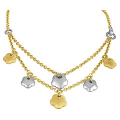 Il Gioiello Yellow and White Gold Flower Necklace