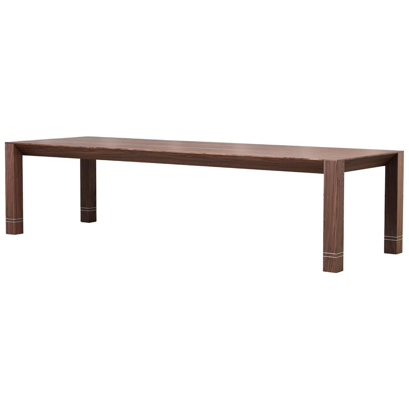 Il Grand Papá, Conference Table in Walnut with Steel Décor For Sale