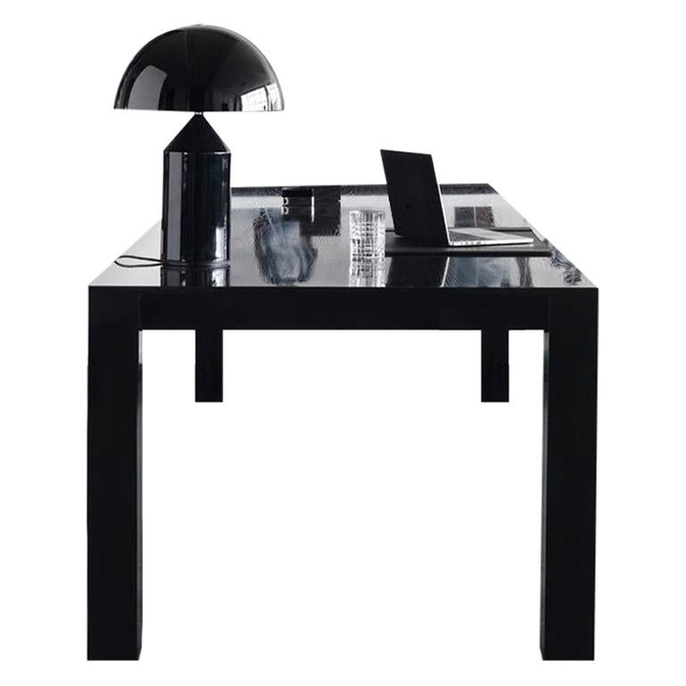 Il Grand Papa Office Desk In Black High Gloss Lacquered Oak For