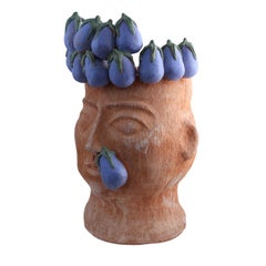 Il Grande Goloso con Melanzane Terracotta Figurative Vase
