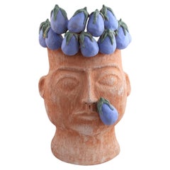 Il Grande Goloso con Melanzane Terracotta Figurative Vase
