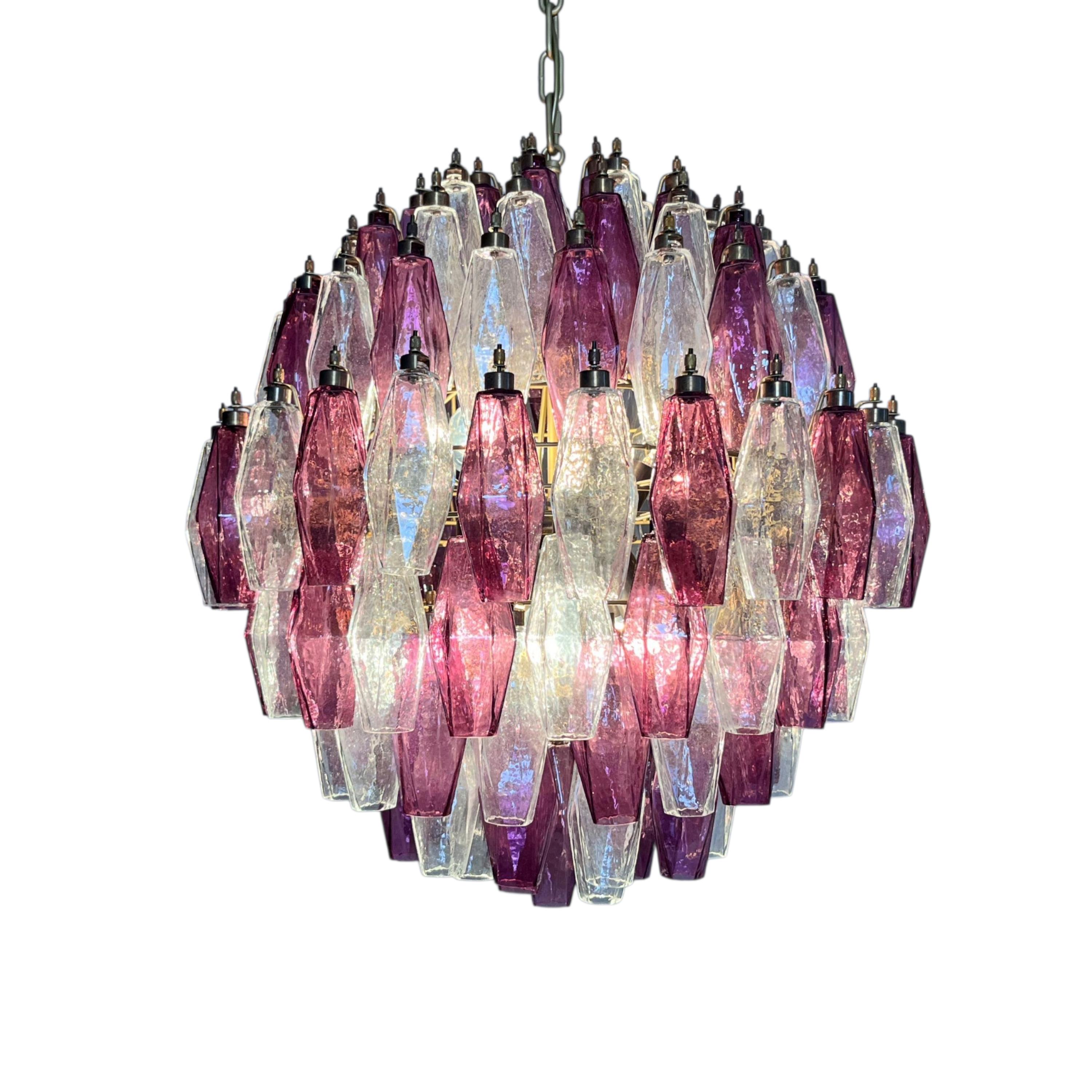 Italian Il grande lampadario color ametista murano in vendita