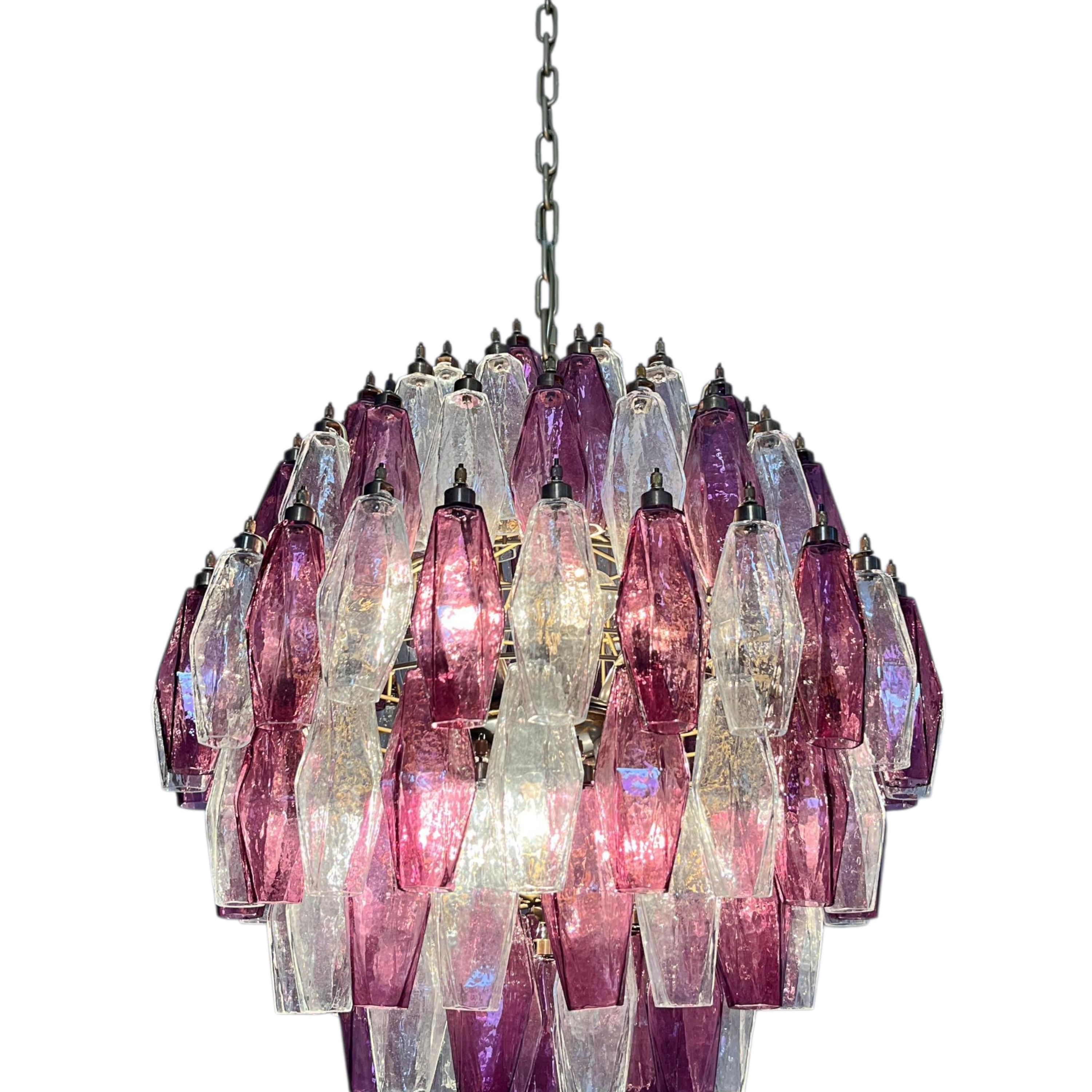 Vetro artistico Il grande lampadario color ametista murano in vendita